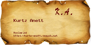Kurtz Anett névjegykártya