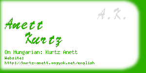 anett kurtz business card